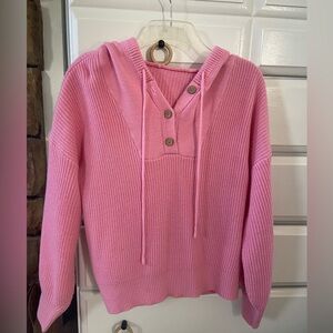 pink hooded sweater